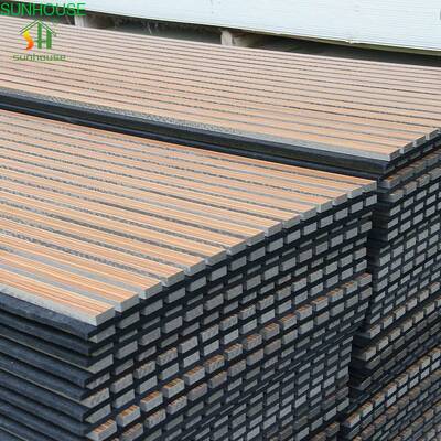 Modern Design Natural Acoustic Mdf Wood Panel Sunhouse Akupanel Wooden Veneer Slat Wall Panels for Living Room 3D Model Solution