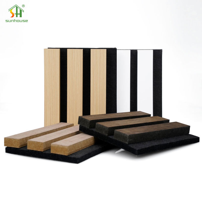 Wooden Slat Acoustic Panels 20mm 25mm Acoustic Sound Wall Panels 4x8ft