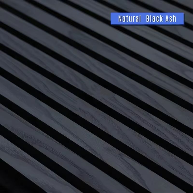 1220x2440mm Acoustic Wood Slat Wall Panel Black MDF Polyester Fiber