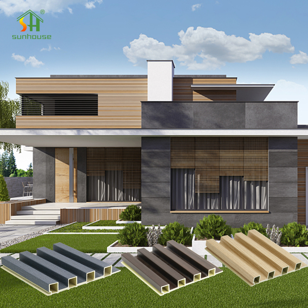 1220*2440Mm Outdoor Wall Panel Wood Plastic Composite Fluted Design for Walls Boards Product